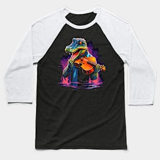 Alligator Playing Violin Baseball T-Shirt